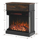 25 inch Stand Side Table with  3-Sided glass Electric Fireplace Livingsource