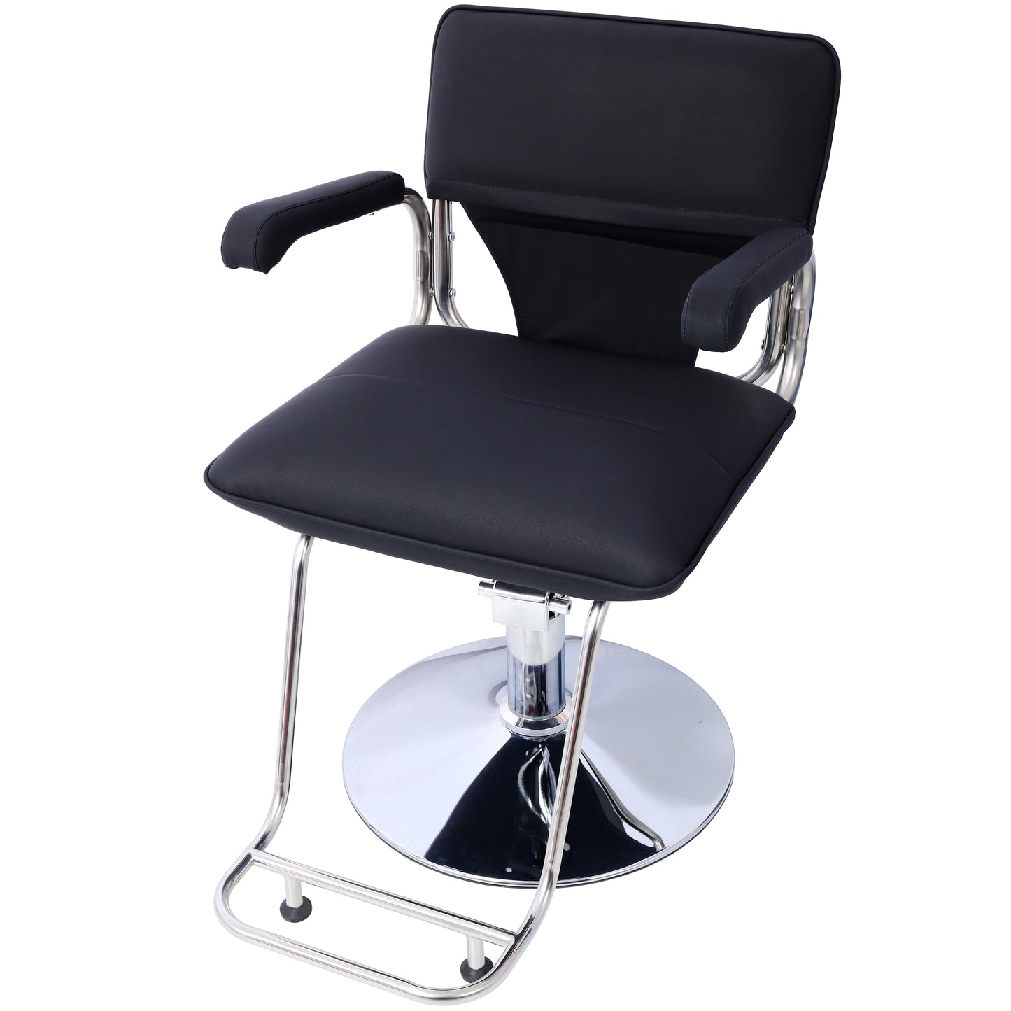 Stainless steel frame,Fashion style Hair Salon Chair Styling Heavy Duty Hydraulic Pump Barber Chair Beauty Shampoo Barbering Chair for Hair Stylist Women Man,with Barber Cape (Black)