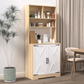 Pantry Cabinet with 2 Doors, 3-Tier Modern Kitchen Cabinet with Shelves, Freestanding Larder Cupboard, Kitchen Pantry Storage Cabinet for Kitchen, Dining Room Livingsource