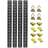 12PCS E Track Tie-Down Rail Kit, Trucks, Vans, Garages, Trailer Tie Down System,4 Pack 5ft Horizontal E-Track , 4 Pack Steel O-Ring Anchors,4 Pack Ratchet Straps SolidRoot Buy Furniture USA