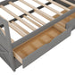 Multi-Functional Daybed with Drawers and Trundle, Gray - SolidRoot Buy Furniture USA