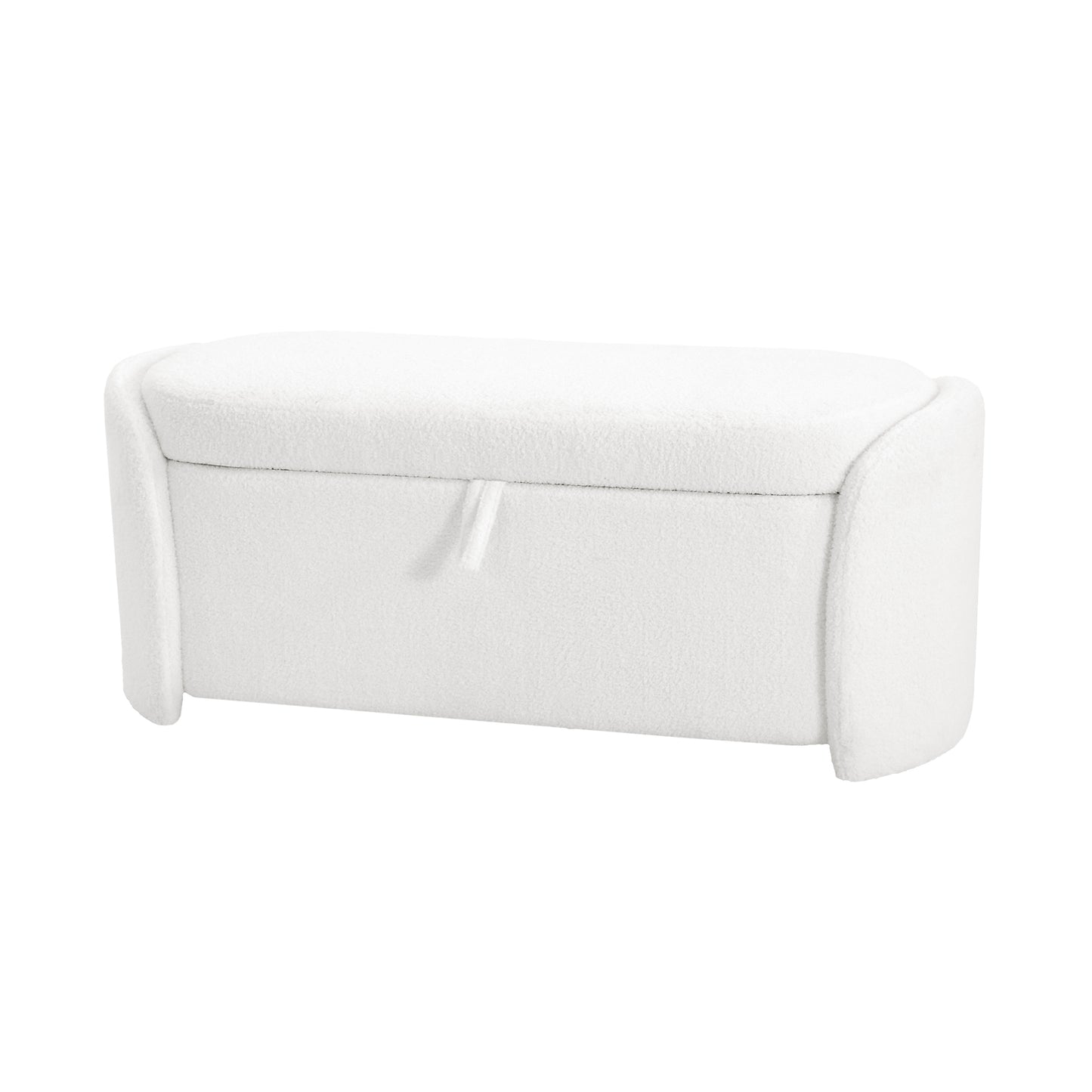 STORAGE OTTOMAN, Beige, Boucle