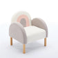 Accent Chair Sofa, Toddler Fabric with Solid Wooden Frame,Rainbow Design Livingsource