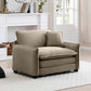 Comfortable Single Deep Seat Sofa With One Pillow, Suitable for Living Room and Bedroom, Club Multiple Occasions,Came Corduroy Livingsource
