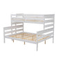 Wood Twin XL over Queen Bunk Bed with Ladder, White - SolidRoot Buy Furniture USA
