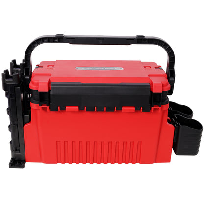 Dual-layer Fishing Tackle Box,Tackle Box Organizer Fishing Box Large,With 2pcs Rod Holder,2pcs Cup Holder,1pc Carring Strap,Red SolidRoot Buy Furniture USA