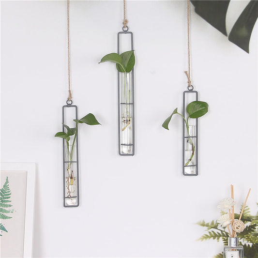 Wrought Iron Glass Hydroponic Vase Livingsource