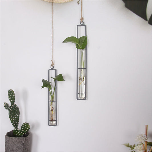 Wrought Iron Glass Hydroponic Vase Livingsource