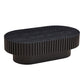 43.70 Inch Modern Handcraft Drum Coffee Table Oval Coffee Table for Living Room,Small Wooden Coffee Table with Sturdy Pedestal for Office,Black Livingsource