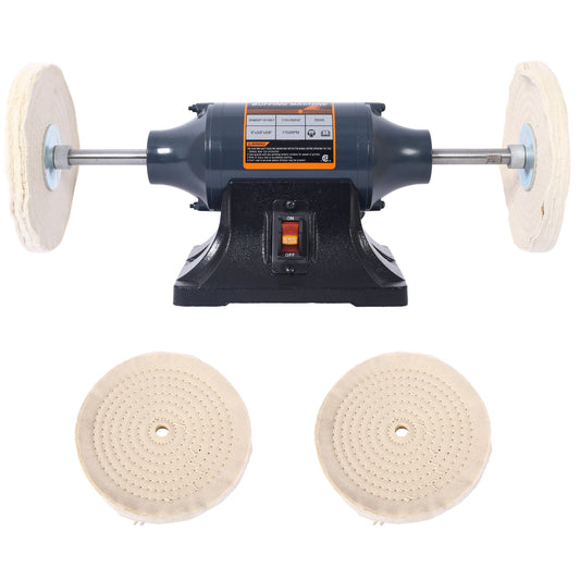 6' Electric Polisher Bench Buffer Grinder with 4 Buffing Wheels, CSA Certified for Metal, Jewelry, Wood, and Plastic SolidRoot Buy Furniture USA