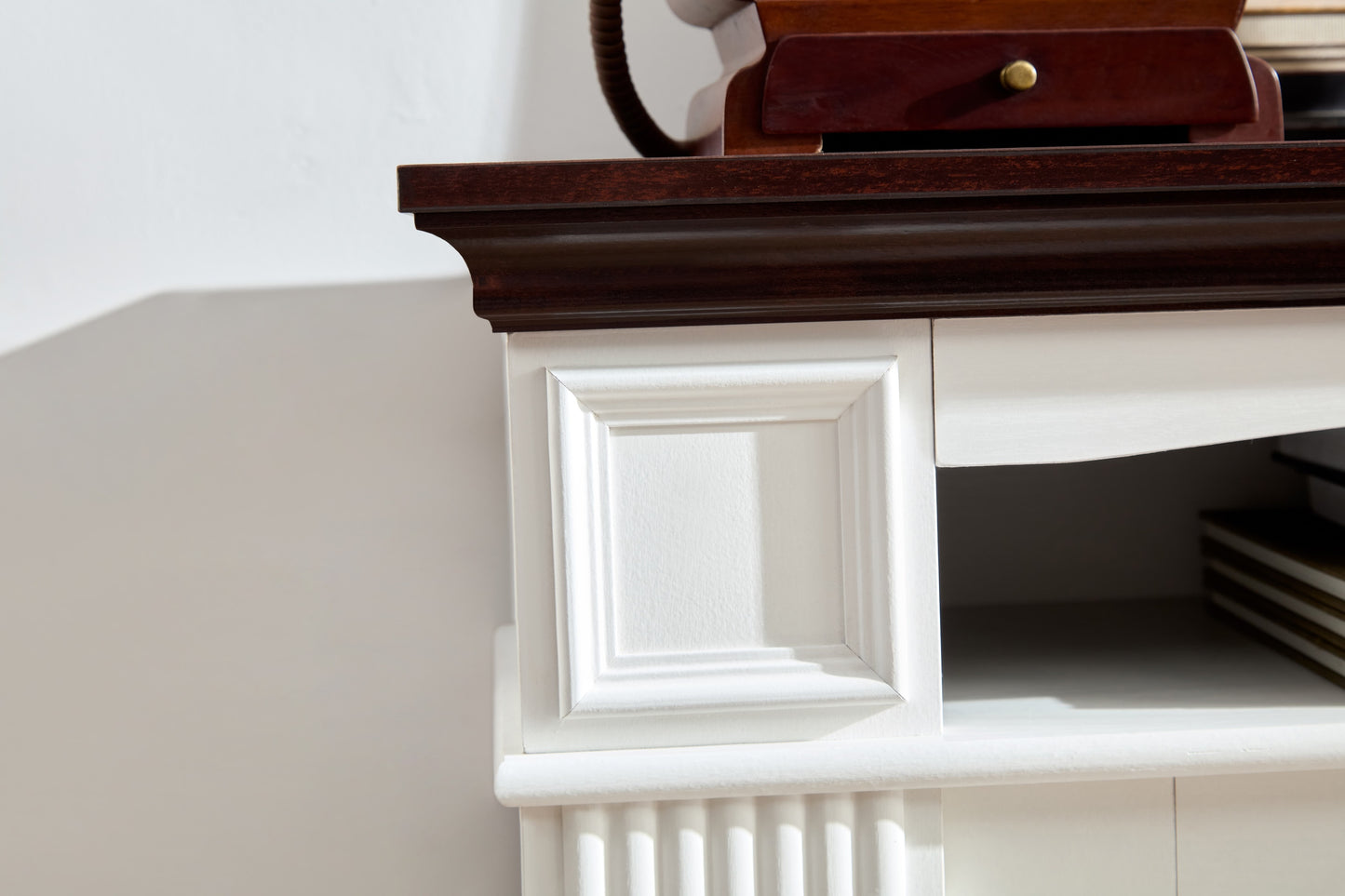 Corner Mantel Cabinet for Living Room or Bedroom with 23 inch Fireplace Insert Heater for the Perfect Ambiance