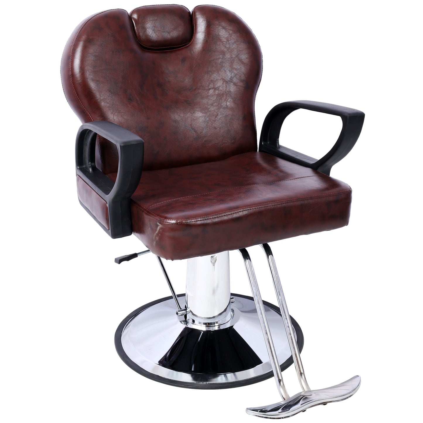 Hair Stylist All Purpose Barber Chair for Barbershop Salon Chair,Heavy Duty Hydraulic Barber Chair Spa Furniture Shampoo Reclining Extra Wider Seat Beauty Hair Salon Equipment ,brown