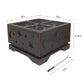 26 Inch Square Fire Pit with BBQ Grill, Outdoor Wood Burning Firepit with Poker, Large Burning Space Fireplace for Patio Garden Camping Backyard Picnic Bonfire Livingsource