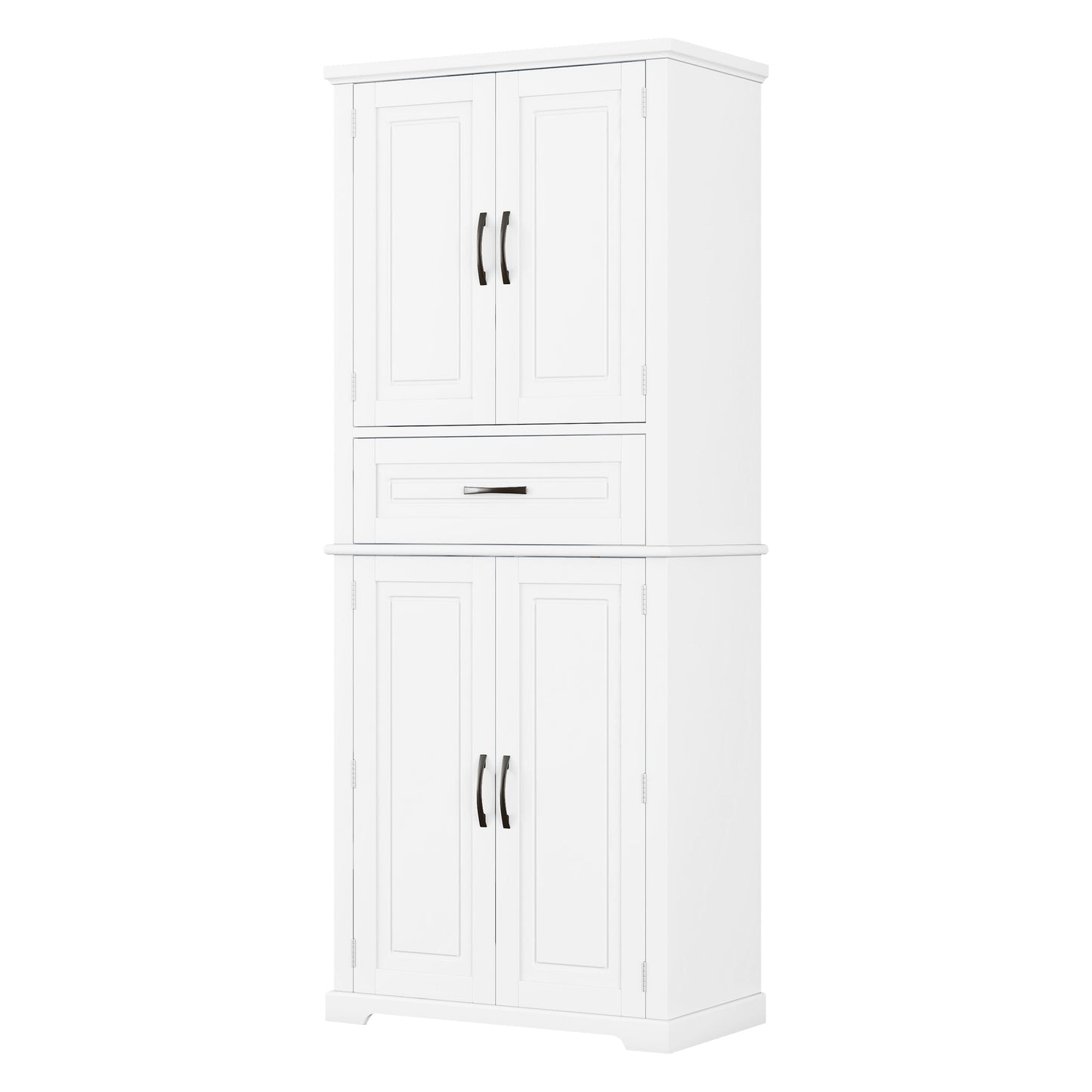 Bathroom Storage Cabinet with Multi-Functional Storage Space, Drawer with Slide Rails, Adjustable Shelf, White