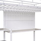 Twin Size Loft Bed with Desk and Whiteboard, Metal Loft Bed with 3 Shelves and Ladder, White - SolidRoot Buy Furniture USA