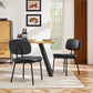 Dining Chairs , Upholstered Mid Century Modern Kitchen Dining Room Accent Chairs with Faux Leather Cushion Seat & Metal Legs for Kitchen, Living Room - Black Set of 2 - SolidRoot Buy Furniture USA