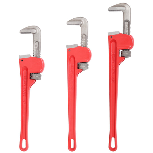 3Pcs 14&18&24-inch Straight Heavy Duty Pipe Wrench Set Plumber Adjustable Water Alloy Steel Grip Plumber's Wrench Plumbing Tools SolidRoot Buy Furniture USA