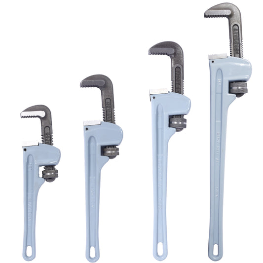 4PCS Aluminium Pipe Wrench Adjustable Jaw Plumbing Pipe Wrench (10" 14" 18" 24" inch) Pipe Wrench Set Livingsource