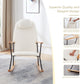 Adjustable Headrest Pillow Rocking Chair, Teddy Fabric Upholstered Glider Rocker with High Backrest, Modern Rocking Accent Chairs Comfy Side Chair for Nursery, Bedroom, Living Room (White) Livingsource