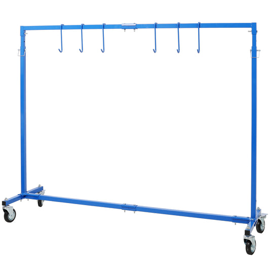 Adjustable Height Paint Hanger Drying Rack,Mobile Auto Body Shop Painting Stand with 6 Hanging Hooks,Blue SolidRoot Buy Furniture USA