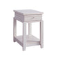 Chair Side End Table with One Drawer and Bottom Shelf, Accent Table White Oak Livingsource