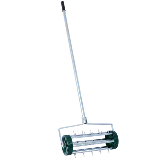 Spike Lawn Aerator, Heavy Duty Rolling Lawn Aerator, Garden Yard Rotary Push Lawn Aeration with Steel Handle Livingsource