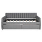 Twin Size Upholstered daybed with Drawers, Wood Slat Support, Gray - SolidRoot Buy Furniture USA