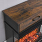 25 inch Stand Side Table with  3-Sided glass Electric Fireplace Livingsource