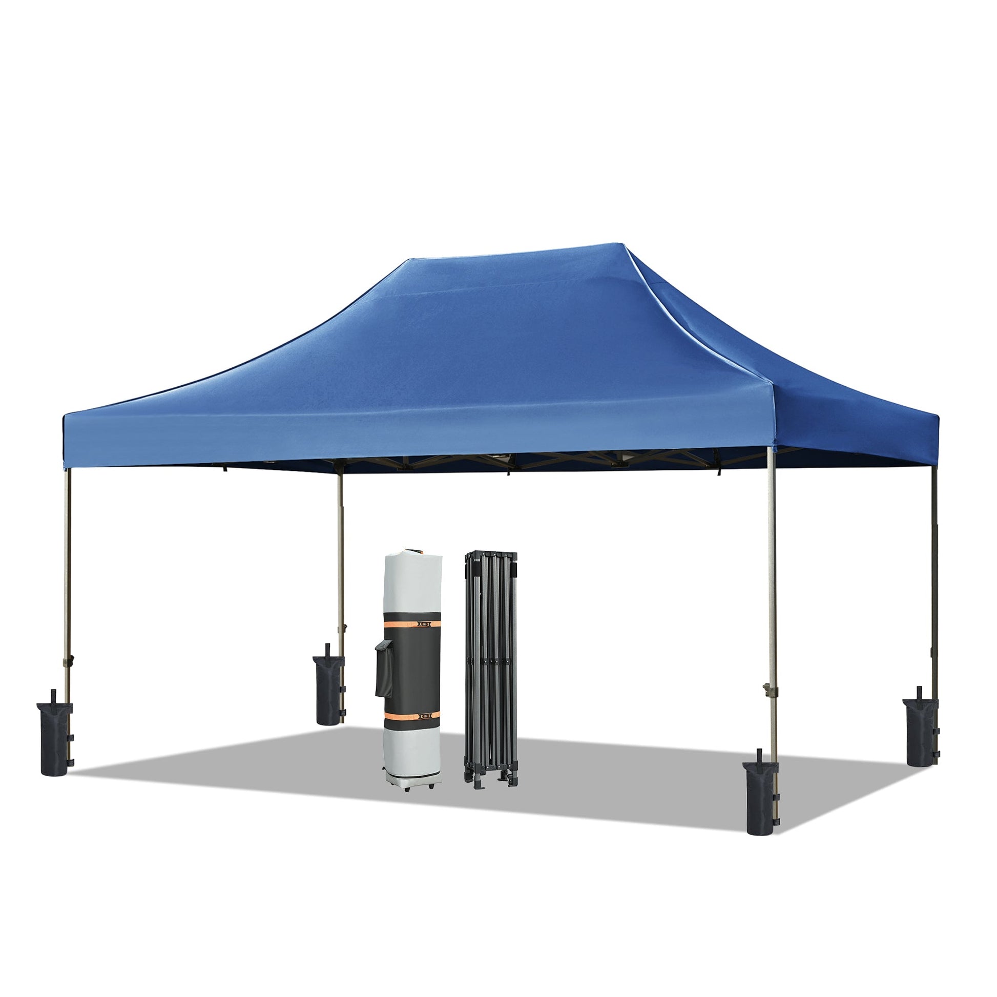 TREXM 10x15 Pop Up Canopy Tent, Heavy Duty Party Tent with 4 Sidewalls UV Waterproof Protection, 3 Height Adjustable Outdoor Canopy Tent for Weddings, Events, and Backyard Gatherings, Blue SolidRoot Buy Furniture USA