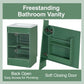 20" Bathroom Vanity with Sink, Vanity Cabinet with Door Shelf and Adjustable Shelf, Green Livingsource
