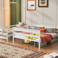 Wood Twin XL over Queen Bunk Bed with Ladder, White - SolidRoot Buy Furniture USA