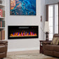 36 inch recessed ultra thin tempered glass front wall mounted electric fireplace with remote and multi color flame & emberbed, LED light heater Livingsource