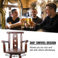 Rustic Bar Stool - Fir Wood Construction, Chair withDecorative Star Backrest, Footrest,Wide Armrest, Rustic Kitchen Stool, Tall Bistro Chair for Dining Room, Restaurant, Pub, 4-Foot,brown color Livingsource