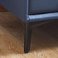 Modern Nightstand with 2 Drawers, Night Stand with PU Leather and Hardware Legs, End Table, Bedside Cabinet for Living Room/Bedroom (Blue-gray) Livingsource