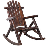 Rustic Brown Solid Fir Log Porch Rocking Chair - Durable Wooden Outdoor Rocker for Patio, Garden, Cabin & Deck - Weather Resistant Finish SolidRoot Buy Furniture USA