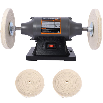 8-Inch Electric Polisher Bench Buffer Grinder - Includes 4PCs 80Ply Thic Buffing Wheels Ideal Benchtop Buffing Machine for Polishing Metal, Jewelry, Knives, Wood, Jade, and Plastic. CSA Certificated SolidRoot Buy Furniture USA