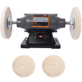 8-Inch Electric Polisher Bench Buffer Grinder - Includes 4PCs 80Ply Thic Buffing Wheels Ideal Benchtop Buffing Machine for Polishing Metal, Jewelry, Knives, Wood, Jade, and Plastic. CSA Certificated SolidRoot Buy Furniture USA