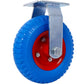 2PCS 8IN CASTER FLAT FREE WHEEL rigrid-Caster Wheel, Steel Hub with Ball Bearings, 5/8-Inch Bore Centered Axle -Blue Livingsource
