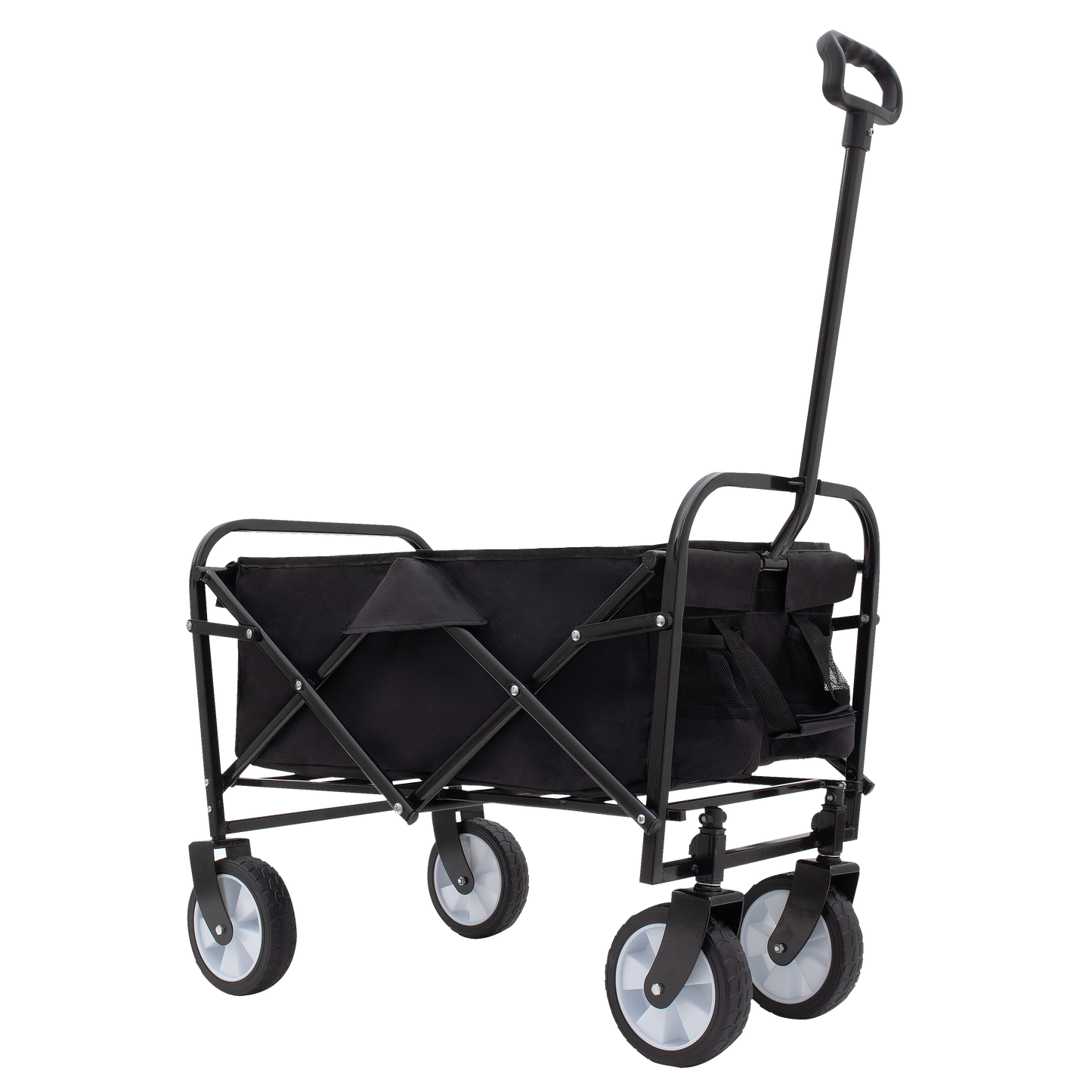 Minimeetall Multi-use Bag Collapsible Foldable Wagon Cart Beach Wagon Heavy Duty Utility Cart Utility Wagon Grocery Cart for for Camping ,3pcs  plastic Liner bag /Cover ,black