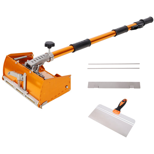 Adjustable Drywall Finishing Tool Plaster Box,With Extendable Handel,With 1PC Mudguard, 2PCS Stainless Steel Blade,1PC 12inch Metal Putty Scraper,for Plasterboard Wallboard Sheetrock SolidRoot Buy Furniture USA