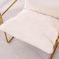 2 Chairs in 1 Box, Upholstered Hanging Armchair with Arm PocketsMetal frame, gold-plated craftsmanship, crushed foam cushions and skin-friendly woven fabric for living room and bedroom. Beige Livingsource