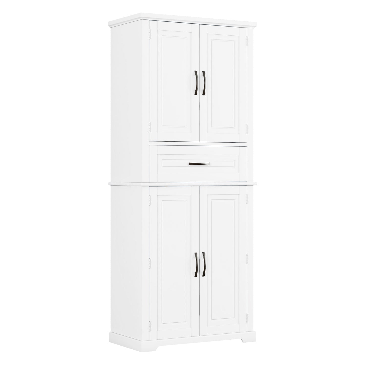 Bathroom Storage Cabinet with Multi-Functional Storage Space, Drawer with Slide Rails, Adjustable Shelf, White