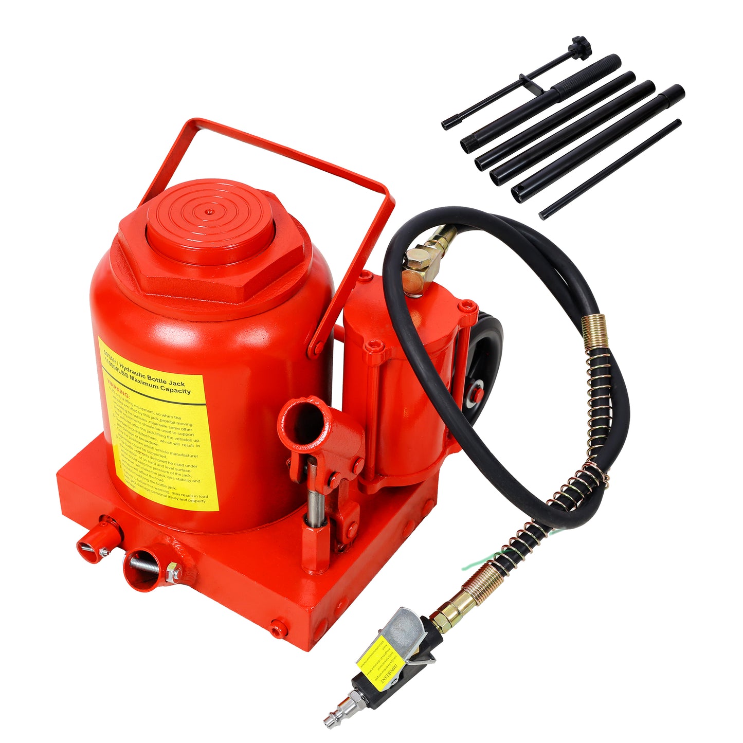 50 Ton 100,000LBS Air Hydraulic Bottle Jack, with Pneumatic & Manual Hand Pump, Rugged Steel Construction Hydraulic Bottle Jack, for Auto Truck RV Repair Lift Tools