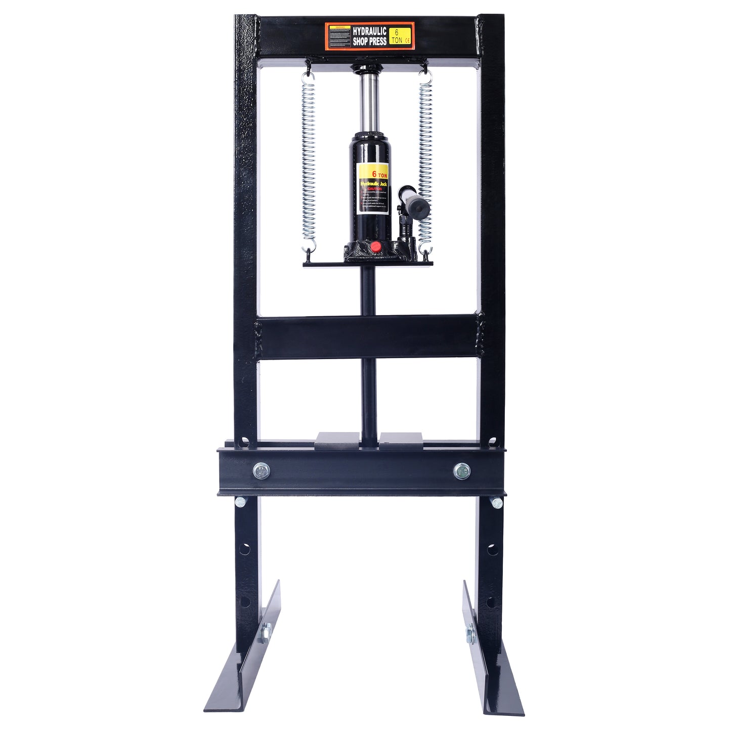 Hydraulic 6 Ton H-Frame Garage Floor Adjustable Shop Press with Plates, 6T, black