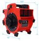 3-Speed Heavy-Duty Floor and Carpet Dryer - Portable Air Mover with 4 Different Angles for Basements, Cars, or Garages Livingsource