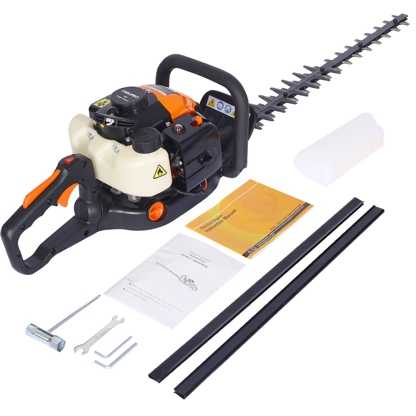 26cc 2 cycle gas powered hedge trimmer , double sided blade  24",recoil gasoline trim blade