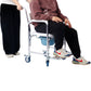 4 in 1 Bedside Commode Chair, Transport Shower Wheelchair Toilet Rolling Transport Chair with 4 Brakes Casters,Tissue Holder,Crutch Holder for Elderly Injured and Disabled Livingsource