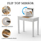 Chic White Vanity Table with LED Lights, Flip-Top Mirror and 2 Drawers, Jewelry Storage for Women Dressing Livingsource
