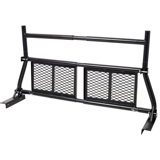 Pickup Truck Headache Rack,Adjustable Steel Truck Back Rack Mesh Window Protector Head Frame Bed,Black SolidRoot Buy Furniture USA