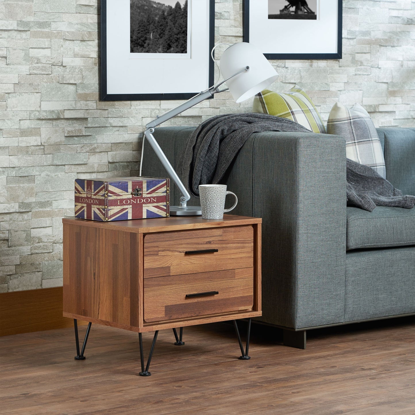 Deoss Walnut Finish Accent Table